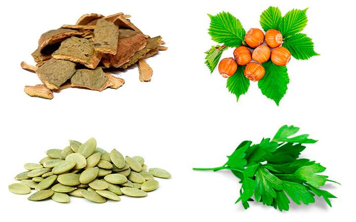 Folk Heilmittel fir Prostatitis ze bekämpfen - Aspen Rinde, Kürbiskerne, Petersilie an Haselnëss