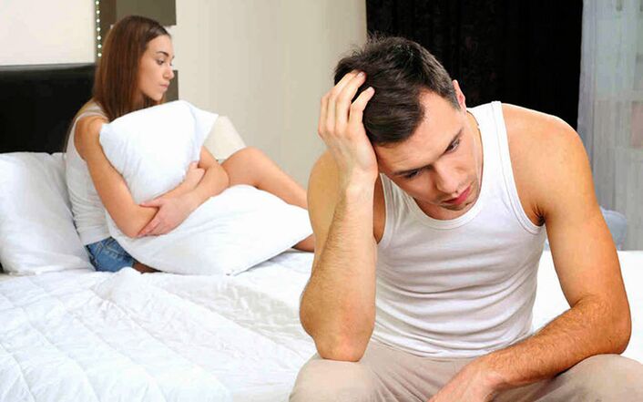 Mangel u sexueller Wonsch bei engem Mann ass en indirekten Zeeche vun der Prostatitis